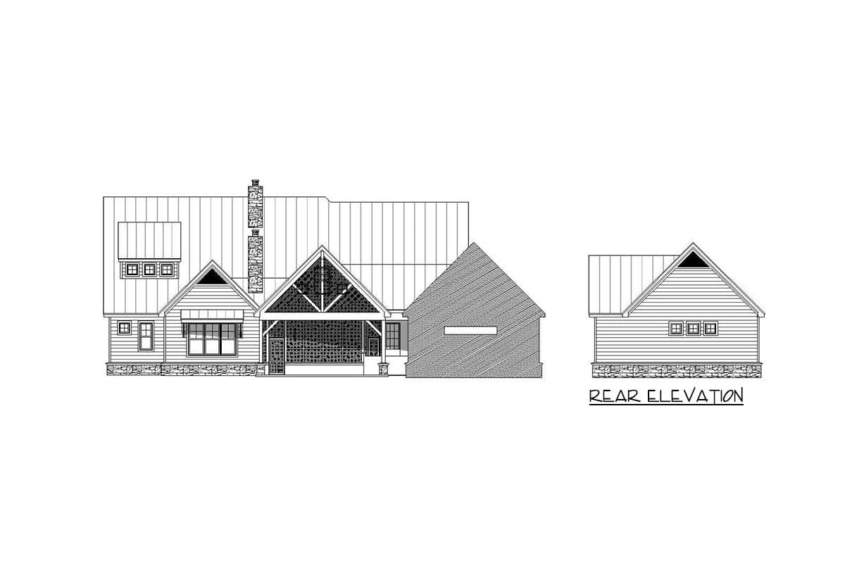 Plan 68468VR: Luxurious Modern Farmhouse Plan with 2 Master Bedrooms and an Outdoor Kitchen - Image #8 - Country, Modern Farmhouse, New American, Traditional