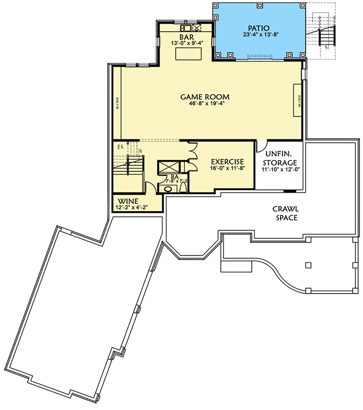 Plan 500000VV: Stunning European House Plan Loaded with Special Details - Floor Plan - Lower Level - European, French Country