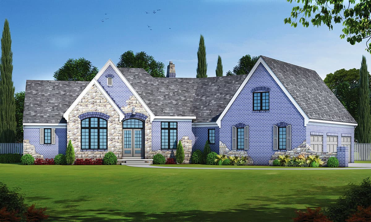 Plan 42417DB: 4 Bed House Plan with Bonus and Optional Finished Lower Level - Image #9 - European, French Country