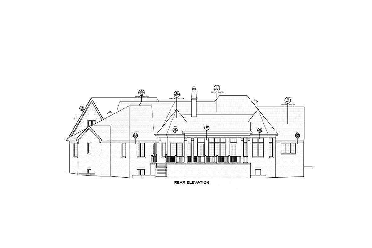 Plan 42417DB: 4 Bed House Plan with Bonus and Optional Finished Lower Level - Image #10 - European, French Country