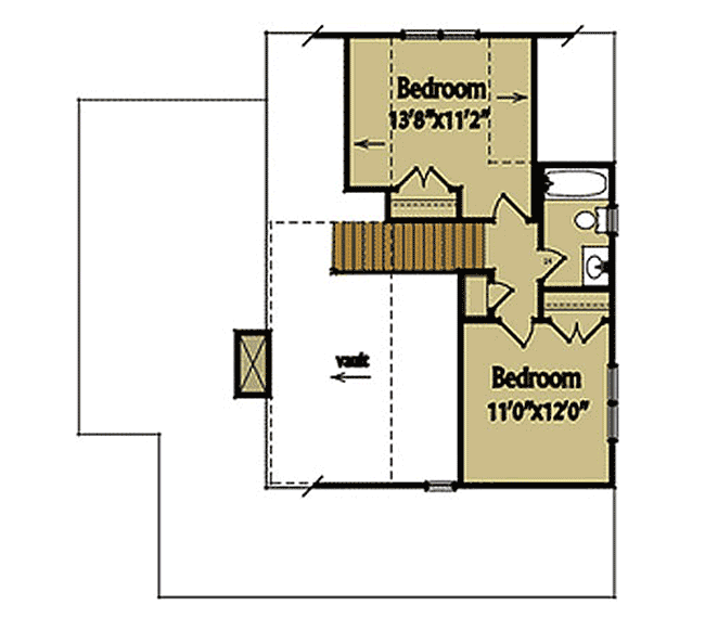 Plan 92382MX: Rustic Mountain Cabin - Floor Plan - 2nd Floor - Cabin, Cottage, Mountain, Rustic, Vacation