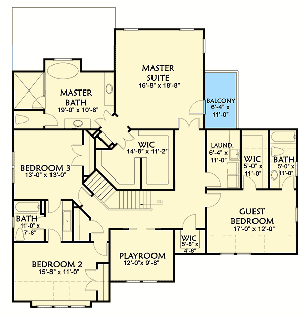 Plan 500001VV: Craftsman Keeper with Beds (and Laundry) Upstairs - Floor Plan - 2nd Floor - Craftsman, New American, Northwest