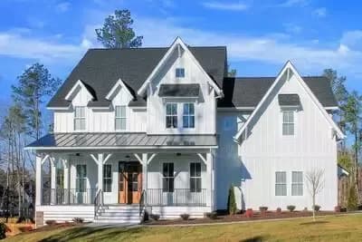 4 Bed Farmhouse Plan with Rocking Chair Porch - 3634 Sq Ft
