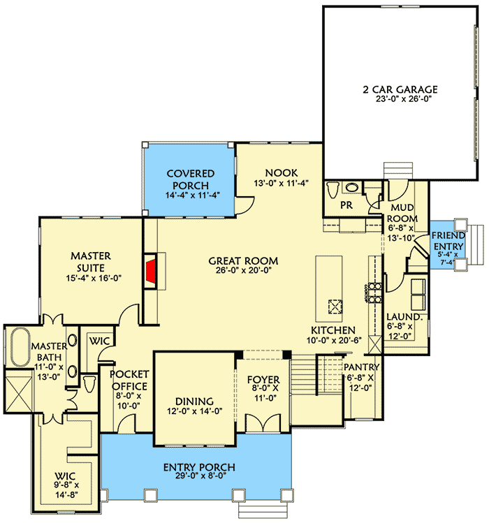 Plan 500009VV: Spacious Craftsman House Plan with Playroom for Kids - Floor Plan - Main Level - Craftsman, Northwest