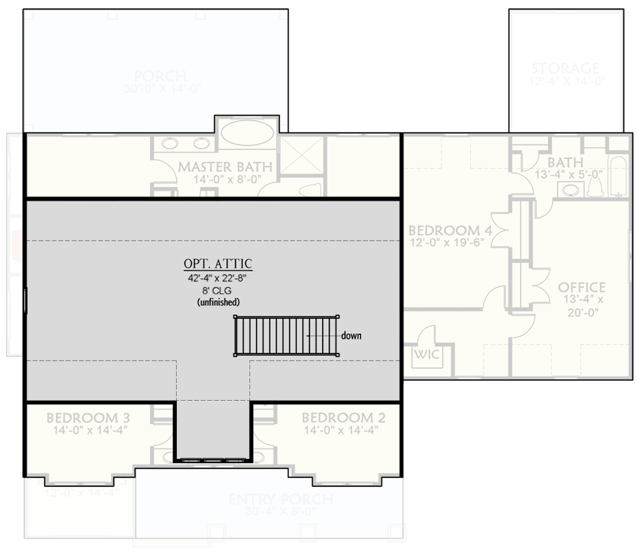 Plan 500011VV: 5 Bed Craftsman with Board and Batten Siding and 2 Porches - Floor Plan - 3rd Floor - Walk-up Attic (Unfinished) - Country, Craftsman, Farmhouse, New American