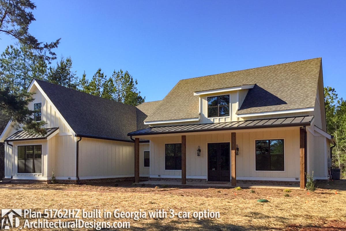 build gallery item - Modern Farmhouse Plan 51762HZ comes to life in Georgia with 3-car garage option