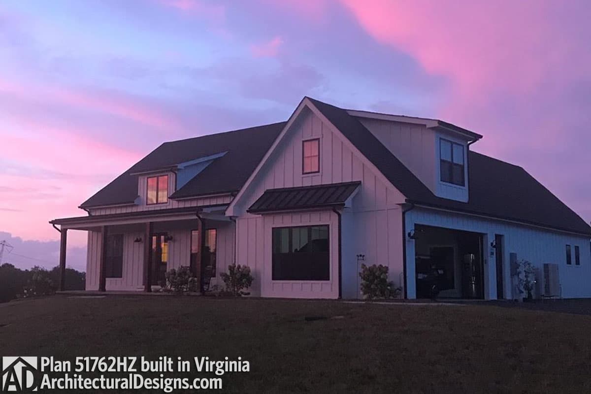 build gallery item - Modern Farmhouse Plan 51762HZ comes to life in Virginia on a walkout basement