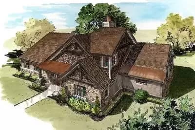 Rugged Mountain House Plan with Huge Screened Porch