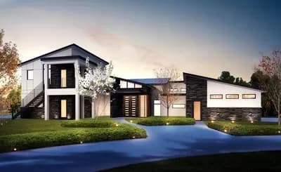 4 Bed Modern House Plan with Upstairs In-Law Suite