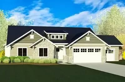 Craftsman House Plan with Optional Lower Level