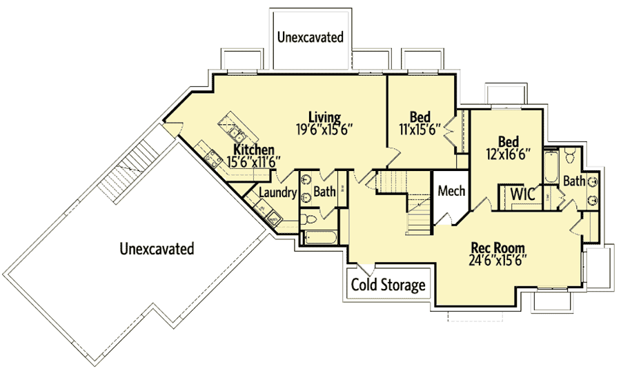 Plan 290031IY: Expandable Craftsman House Plan - Floor Plan - Lower Level - Craftsman, New American, Northwest, Traditional