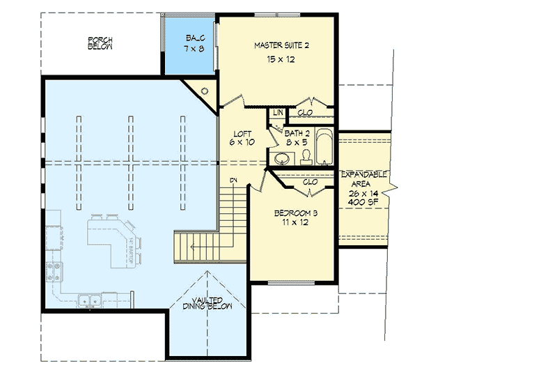 Plan 68469VR: Vacation Cottage with Vaulted Ceilings and Three Master Suites - Floor Plan - 2nd Floor - Cabin, Cottage, Country, Farmhouse, Modern Farmhouse, Rustic, Traditional