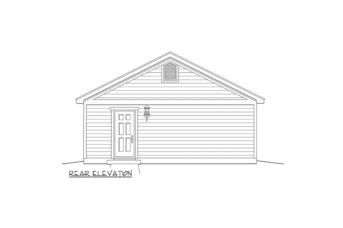 Plan 68470VR: 2-Car Detached Garage Plan with Over-Sized Garage Door - Image #4 - Traditional