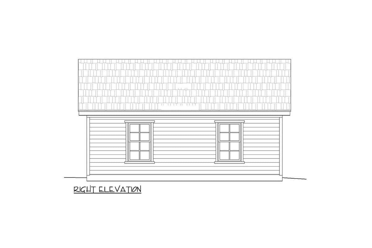 Plan 68470VR: 2-Car Detached Garage Plan with Over-Sized Garage Door - Image #5 - Traditional