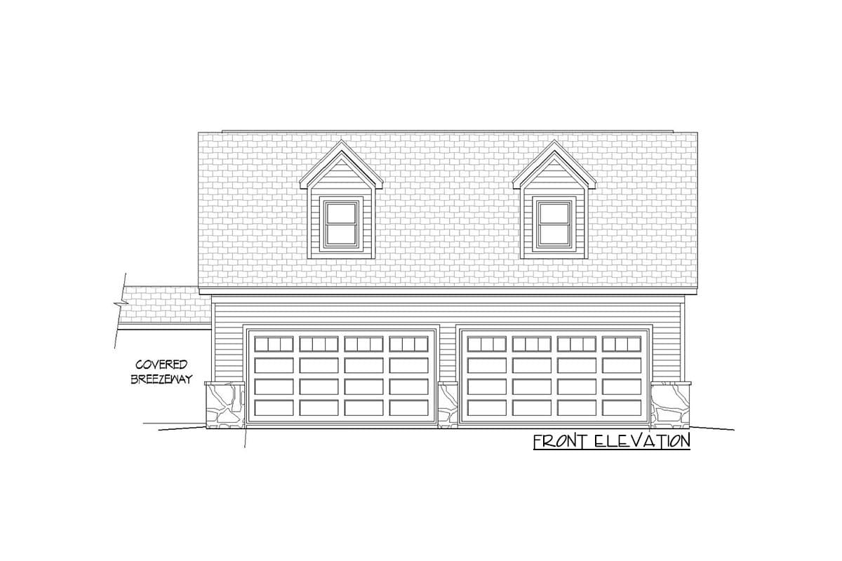 Plan 68471VR: Detached Garage Plan with Man Cave Potential - Image #10 - Country, Traditional
