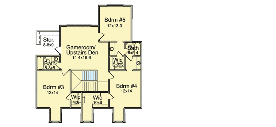 Plan 960002NCK: 5-Bed Classic Country House Plan with Courtyard and Breezeway - 3616 Sq Ft - Floor Plan - 2nd Floor - Country, Southern