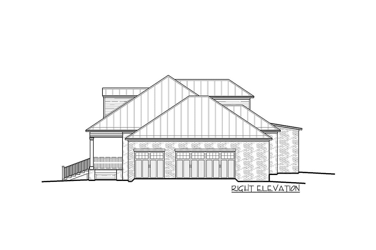 Plan 960002NCK: 5-Bed Classic Country House Plan with Courtyard and Breezeway - 3616 Sq Ft - Image #4 - Country, Southern