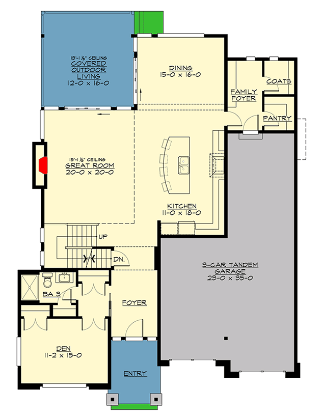 Plan 23685JD: Northwest House Plan with a Contemporary Flair - Floor Plan - Main Level - Contemporary, Modern, Northwest