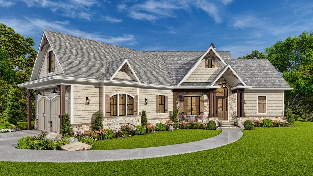 Plan 25632GE: Affordable Gable Roofed Ranch Home Plan With Basement - Image #5 - Craftsman, Northwest, Rustic