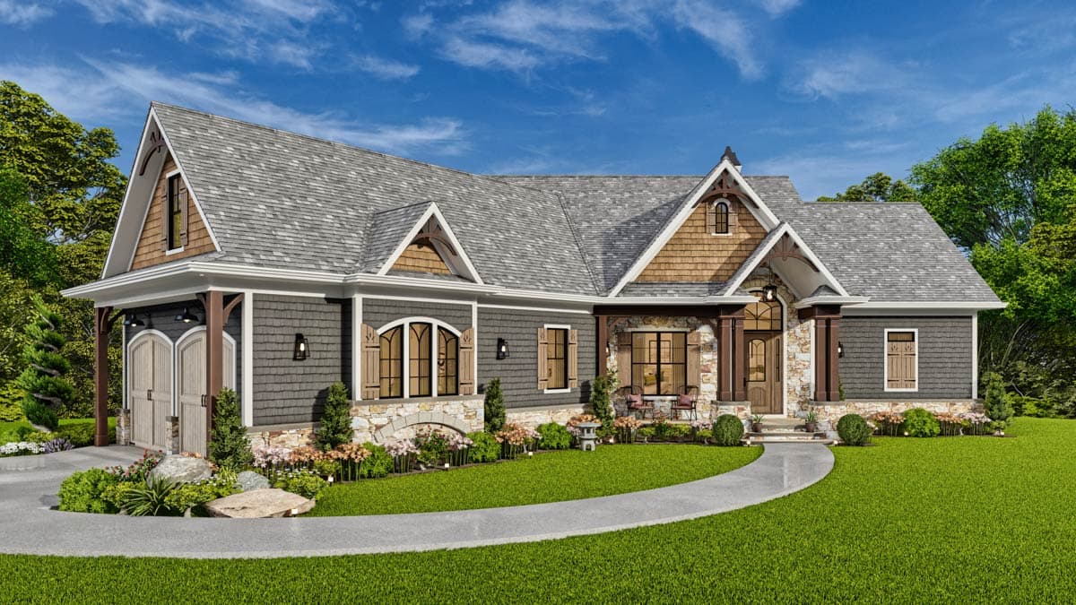Plan 25632GE: Affordable Gable Roofed Ranch Home Plan With Basement - Image #6 - Craftsman, Northwest, Rustic