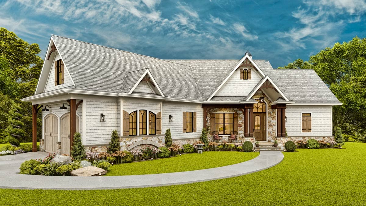 Plan 25632GE: Affordable Gable Roofed Ranch Home Plan With Basement - Image #9 - Craftsman, Northwest, Rustic