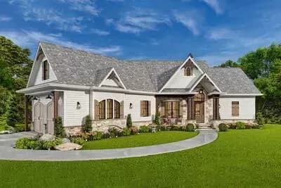 Affordable Gable Roofed Ranch Home Plan With Basement