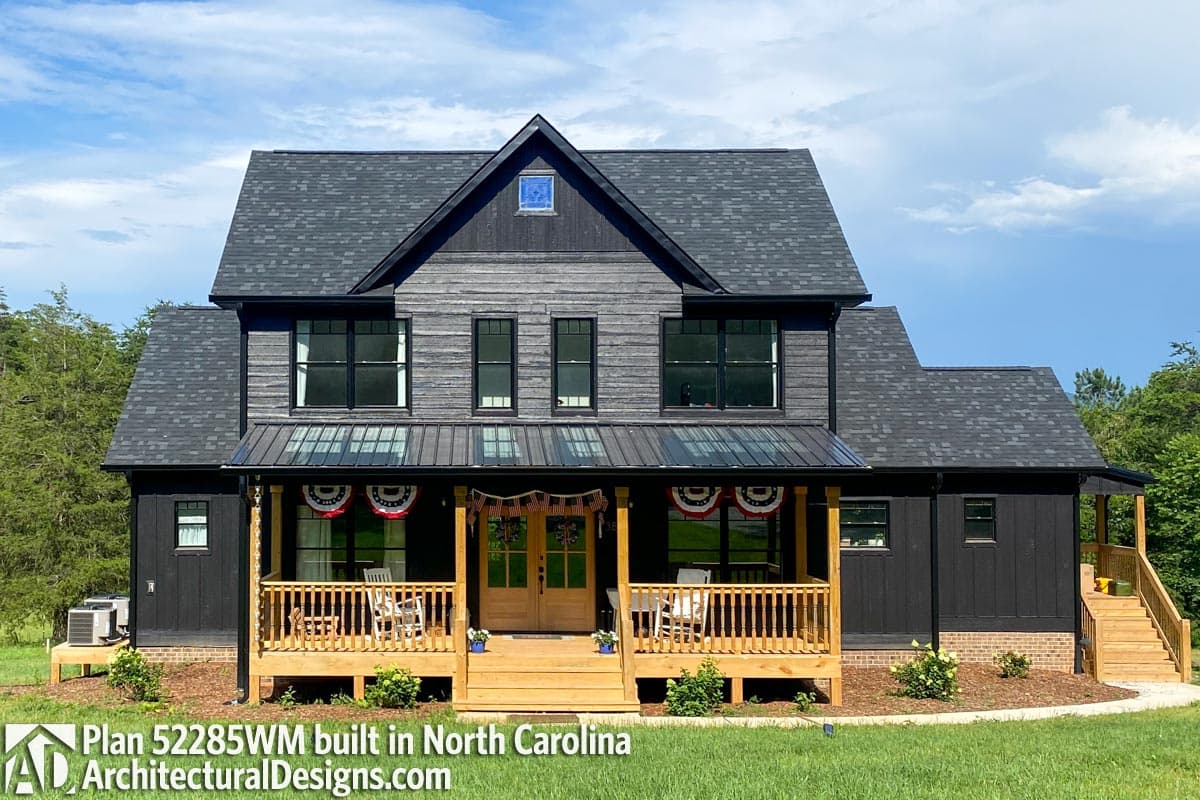 build gallery item - Farmhouse Plan 52285WM Comes to Life in North Carolina