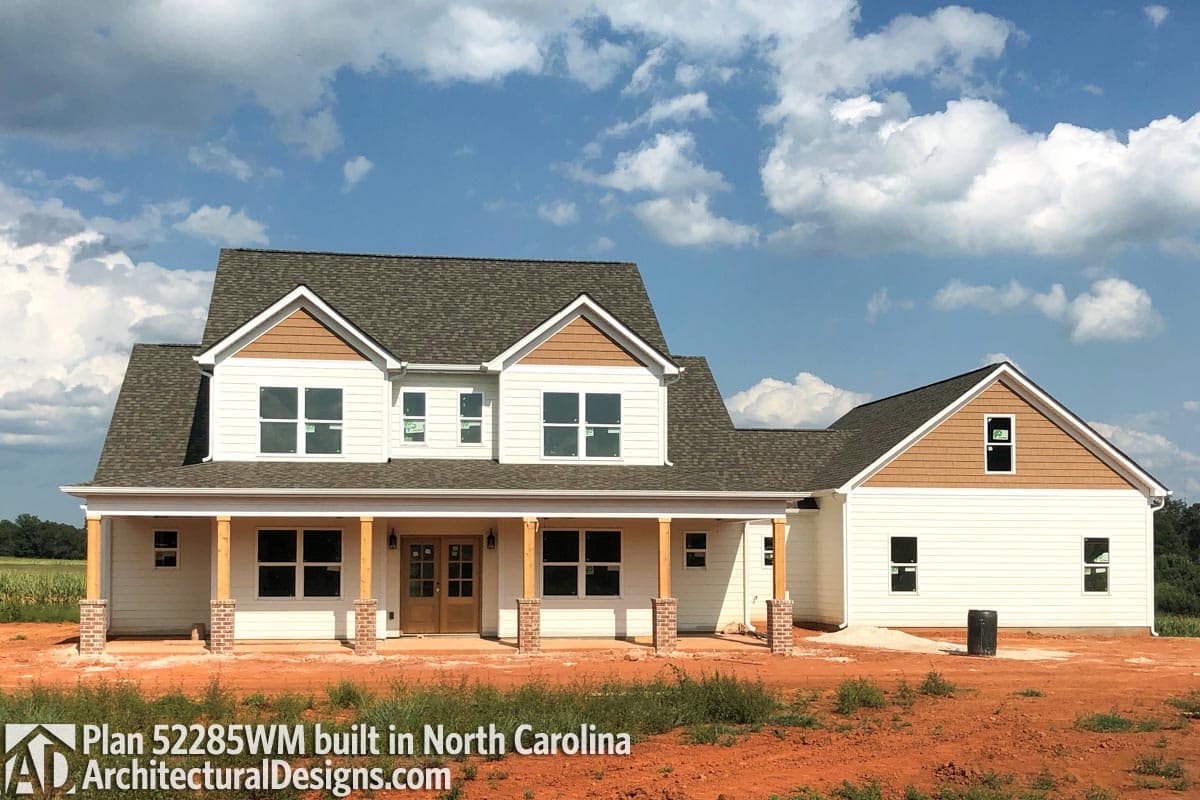 build gallery item - Farmhouse Plan 52285WM Comes to Life in North Carolina