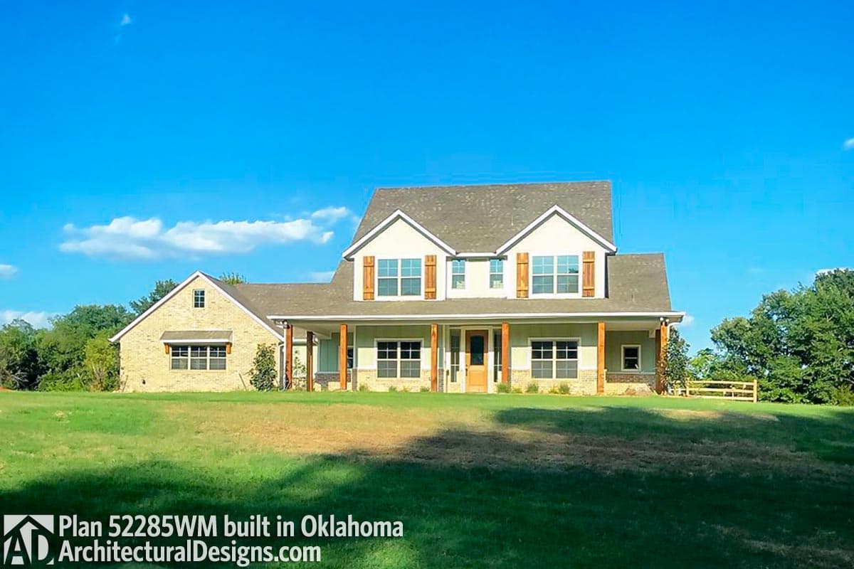 build gallery item - Farmhouse Plan 52285WM comes to life in Oklahoma