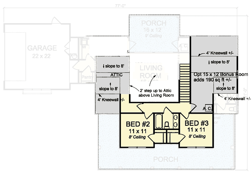 Plan 52285WM: 4-Bed Country Farmhouse Plan - 1938 Sq Ft - Floor Plan - 2nd Floor - Country, Farmhouse, Modern Farmhouse, Southern, Traditional