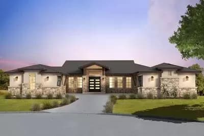  Hill Country House Plan with 3-Car Garage