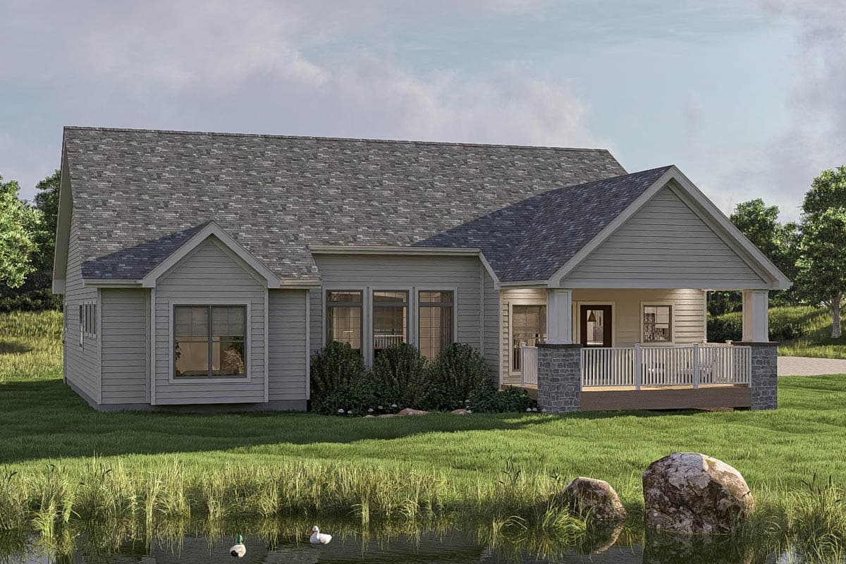 Plan 62662DJ: 2-Bed Ranch with Central Family Room and Large Walk-In Pantry - 1996 Sq Ft - Image #13 - Ranch, Traditional