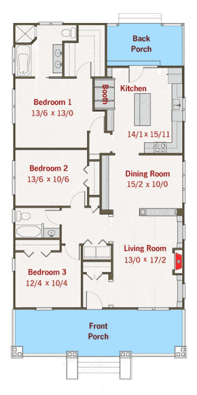 Plan 50142PH: One Story Bungalow House Plan - Floor Plan - Main Level - Bungalow, Craftsman, Northwest