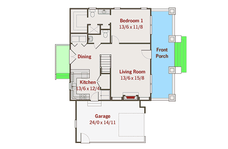 Plan 50115PH: Bungalow with First Floor Master - Floor Plan - Main Level - Bungalow, Craftsman, Northwest