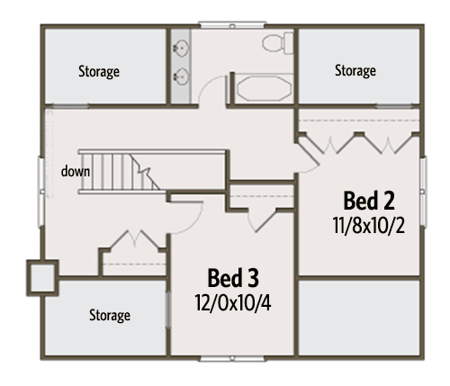 Plan 50120PH: Craftsman Bungalow - Floor Plan - 2nd Floor - Bungalow, Northwest