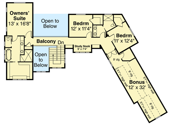 Plan 72868DA: Exciting Northwest House Plan with Balcony Bridge - Floor Plan - 2nd Floor - Craftsman, Northwest