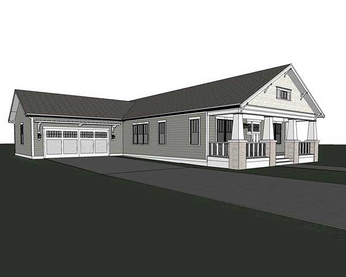 Plan 50133PH: Craftsman Bungalow with Attached Garage - Image #4 - Bungalow, Craftsman, Northwest