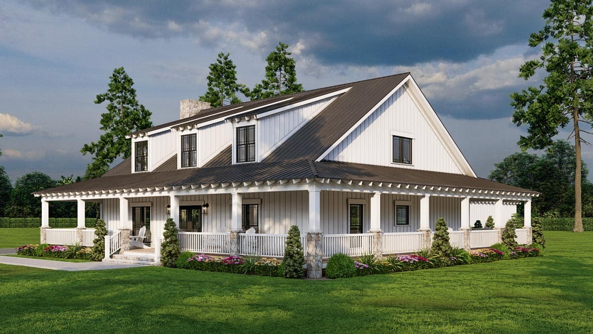 Plan 70552MK: Rustic Country Home Plan with Wraparound Porch - 3380 Sq Ft - Image #12 - Country, Farmhouse, Low Country, Rustic, Vacation