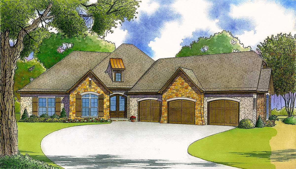 Plan 70553MK: 4-Bed House Plan with Master Walk-In Closet Laundry Access - Image #6 - European, French Country, Traditional