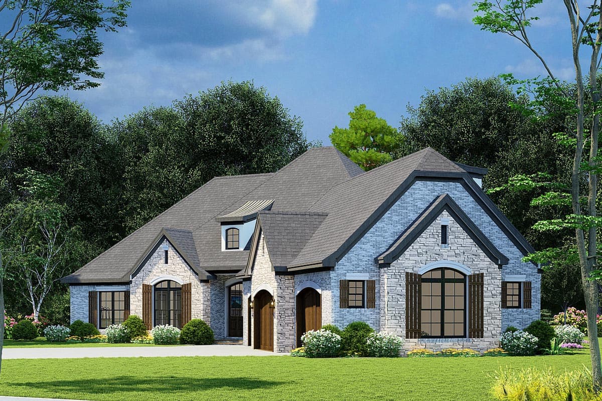 Plan 70553MK: 4-Bed House Plan with Master Walk-In Closet Laundry Access - Image #5 - European, French Country, Traditional