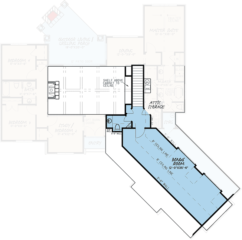 Plan 70553MK: 4-Bed House Plan with Master Walk-In Closet Laundry Access - Floor Plan - Bonus over garage - European, French Country, Traditional