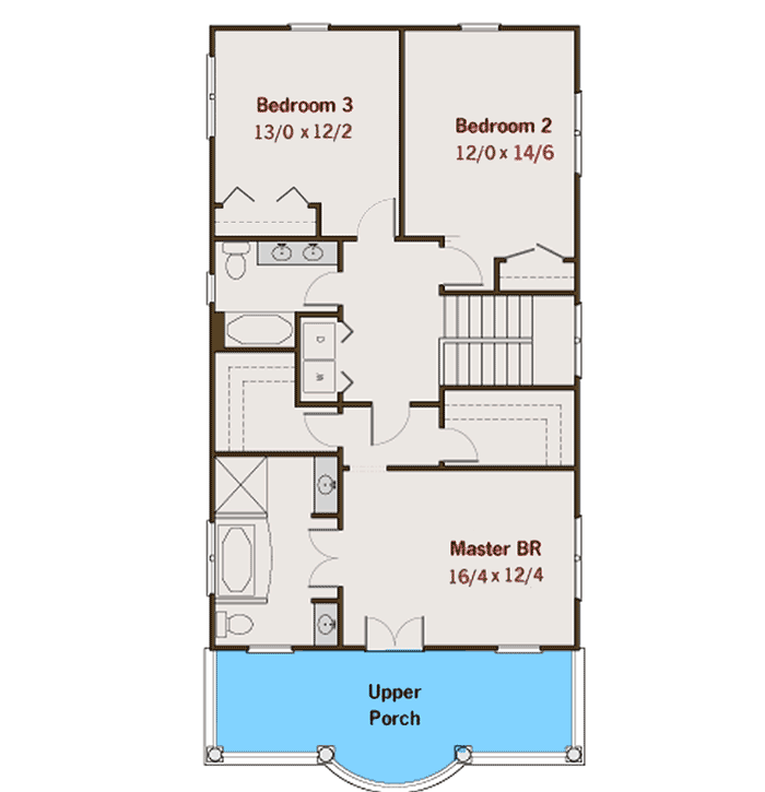 Plan 50143PH: Northwest House Plan with Stacked Porches and Flex Space - Floor Plan - 2nd Floor - Bungalow, Craftsman, New Orleans, Northwest