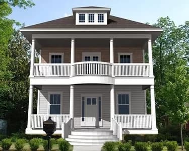 Northwest House Plan with Stacked Porches and Flex Space
