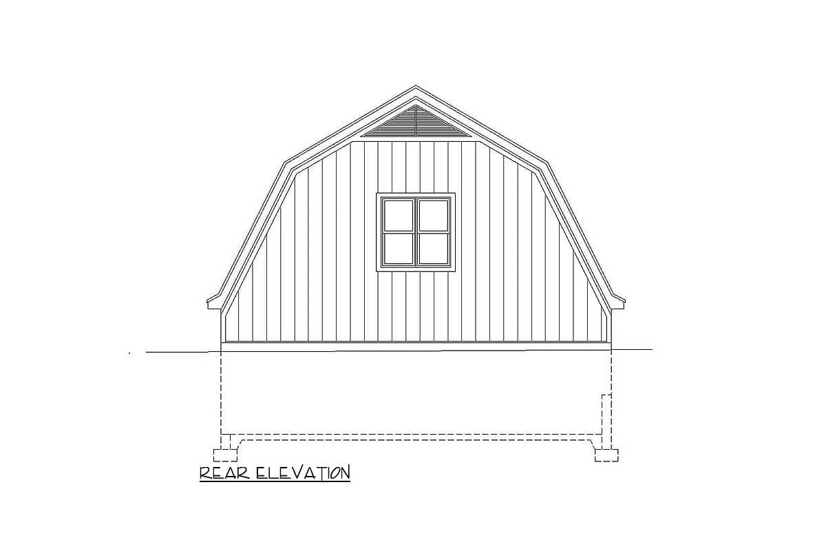 Plan 68477VR: Classic Barn-Style Garage with Loft - Image #4 - Traditional
