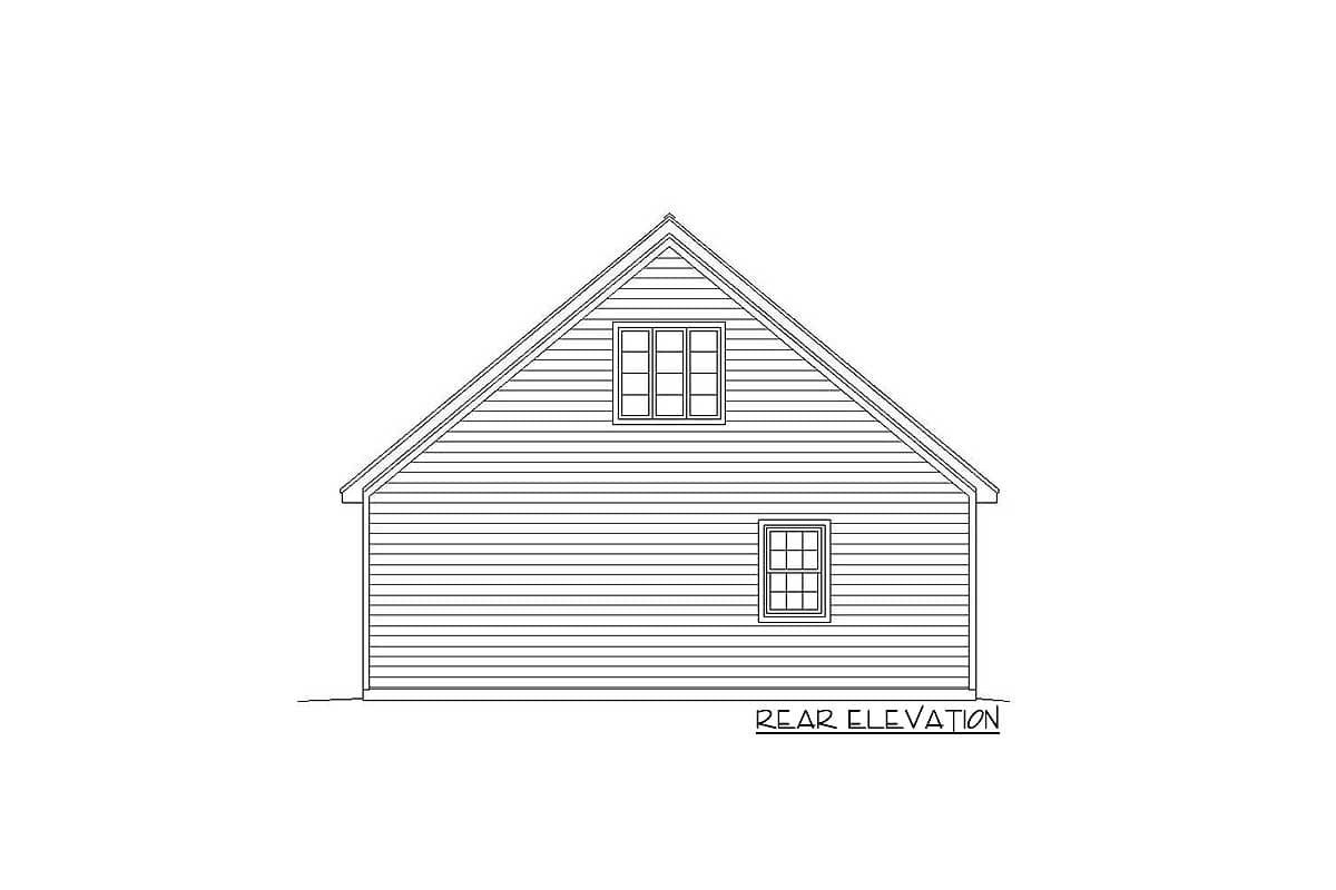 Plan 68478VR: Detached 4-Car Garage with Man Cave Upstairs - Image #4 - Traditional