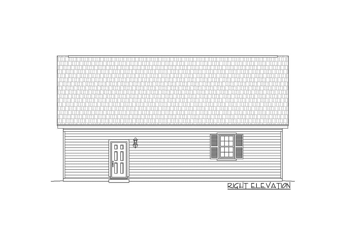 Plan 68478VR: Detached 4-Car Garage with Man Cave Upstairs - Image #5 - Traditional