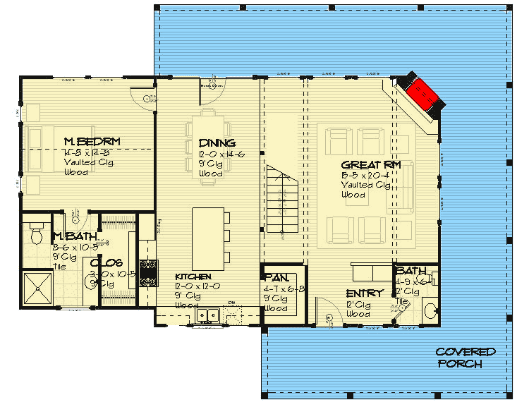 Plan 970004VC: Three or Four Bed Home Plan with Views from Three Sides - Floor Plan - Main Level - Coastal, Mountain, Vacation