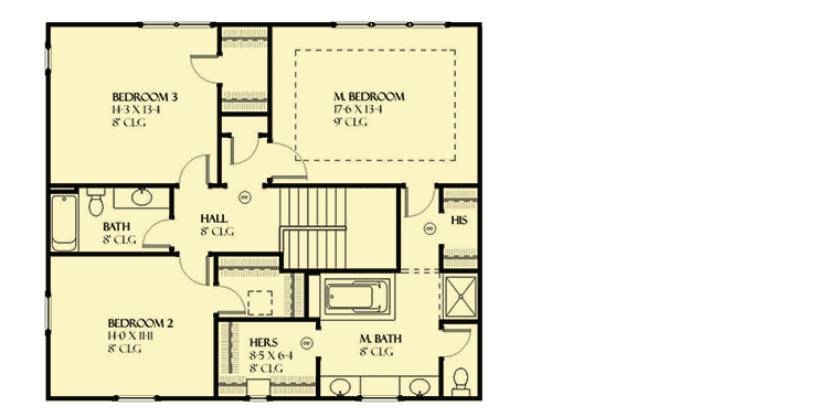 Plan 970013VC: 2-Story Country House Plan with Garage Options - Floor Plan - 2nd Floor - Country, New American, Traditional