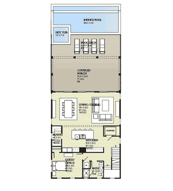 Plan 970017VC: Flexible Beach Home with Optional Bunk Room  - Floor Plan - Main Level - Beach, Coastal, Florida-Style, Vacation