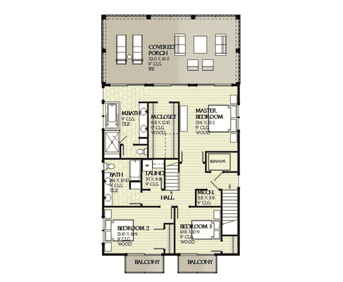 Plan 970017VC: Flexible Beach Home with Optional Bunk Room  - Floor Plan - Second Level - Beach, Coastal, Florida-Style, Vacation